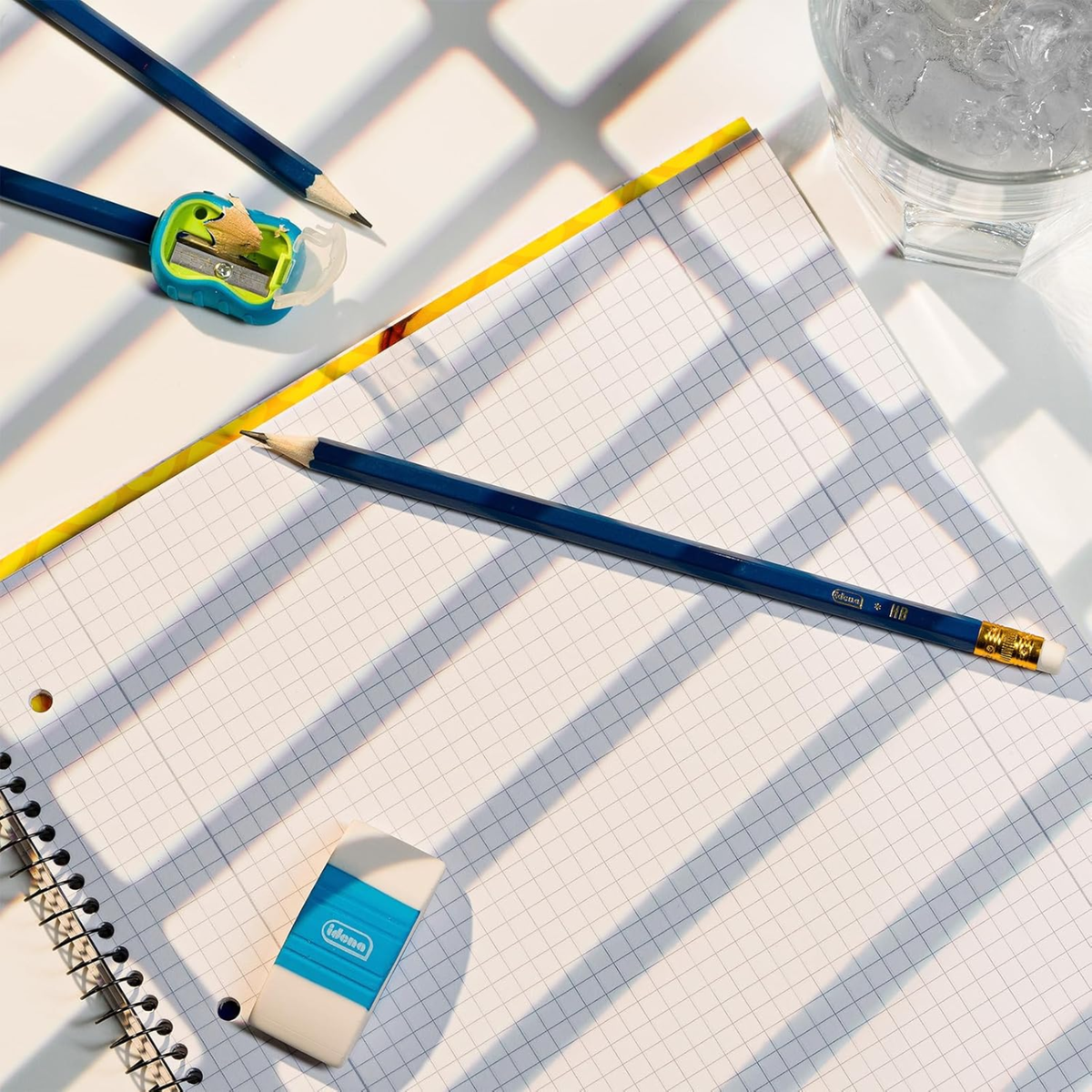 Pencils with eraser and sharpener - 5-piece set