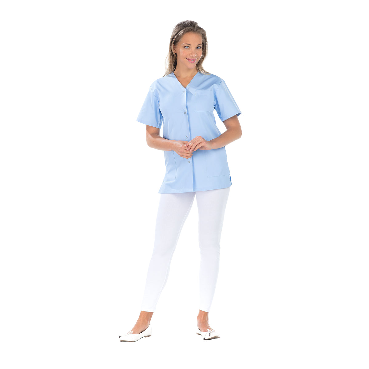 Dora - Tunique - Manches courtes - Col V - Femme - 75 cm