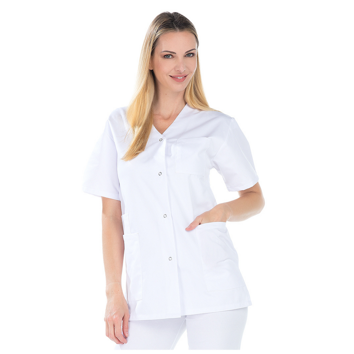 Dora - Tunique - Manches courtes - Col V - Femme - 75 cm