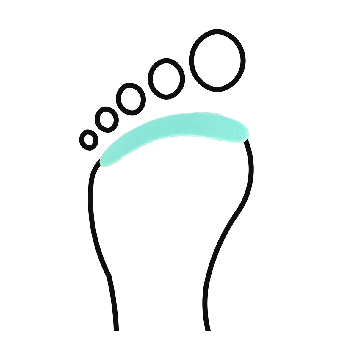 Barre sous diaphysaire en mousse latex étroite et longue - Vert