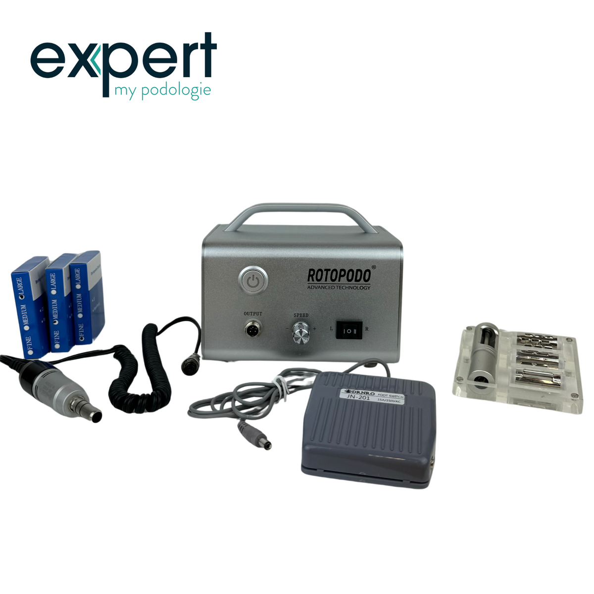 Micromoteur filaire Rotopodo - 40 000 tpm avec pédale - My Podologie