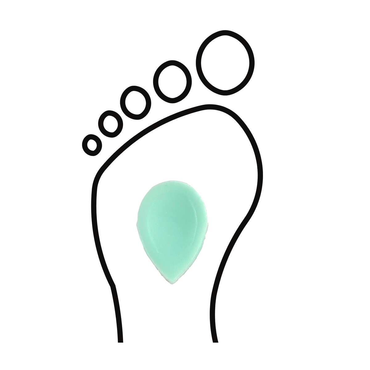 Pelote métatarsienne - Forme Goutte - ARC - Vert