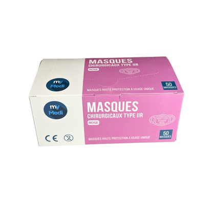 Surgical mask - 3-ply type IIR - EN14683 standard - CE certified - Box of 50 masks - 3 colors - My Medical