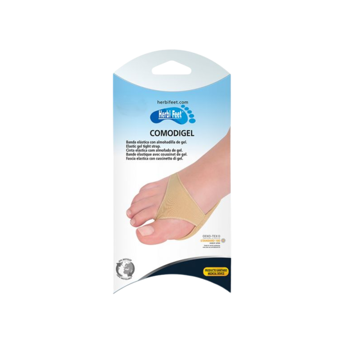 Banda elástica protectora - Almohadilla de gel de polímero - Disponible en 2 tamaños - 1 par