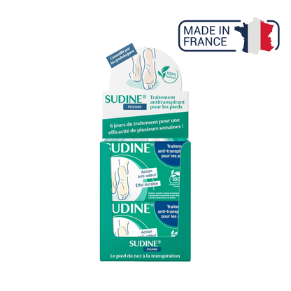 Sudine - Poudre traitement anti-transpirant pour les pieds